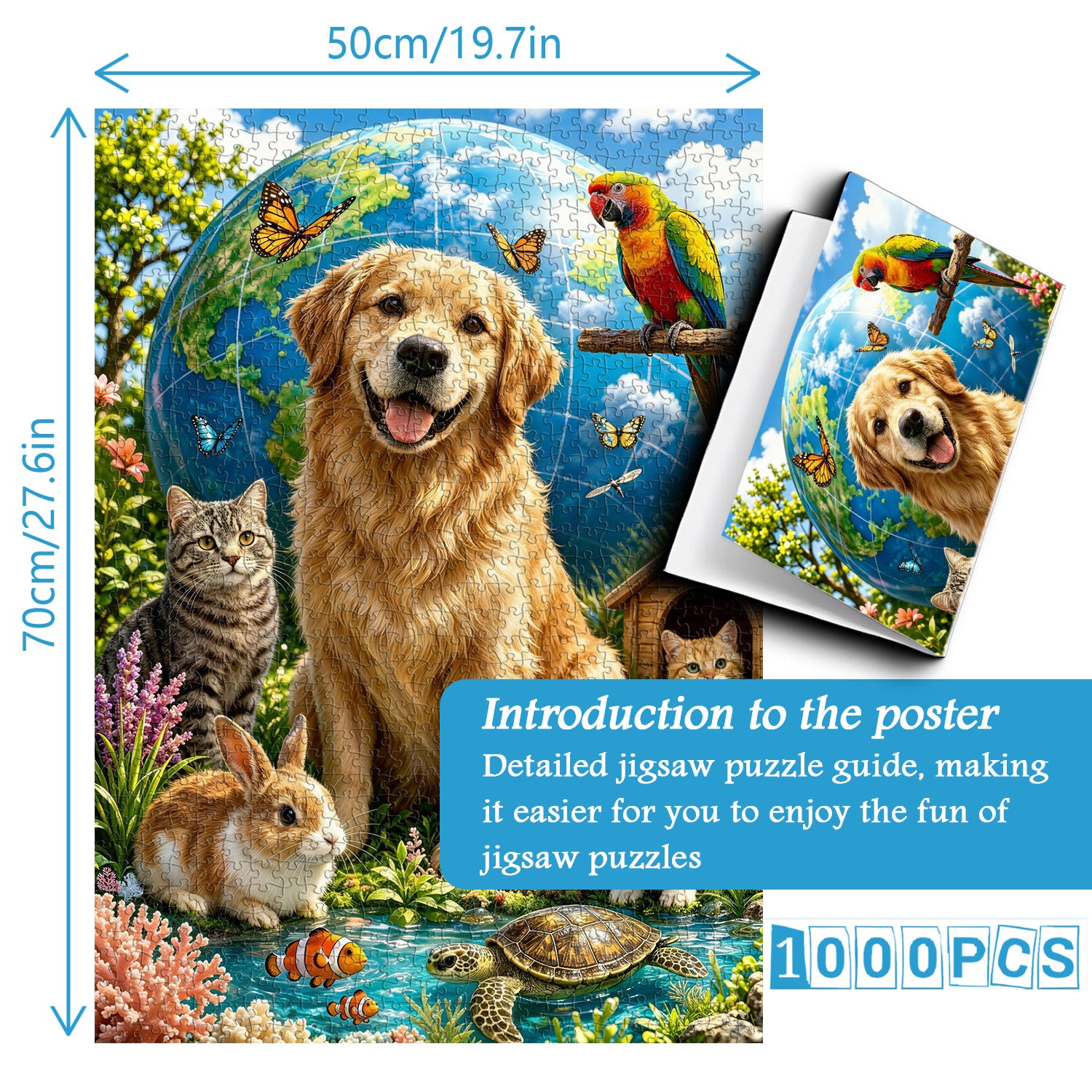 Cute Pet Earth Jigsaw Puzzle 1000 Pieces