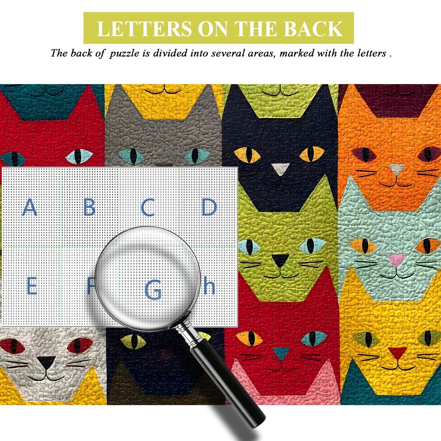 Colorful Cat Faces Jigsaw Puzzle 1000 Pieces
