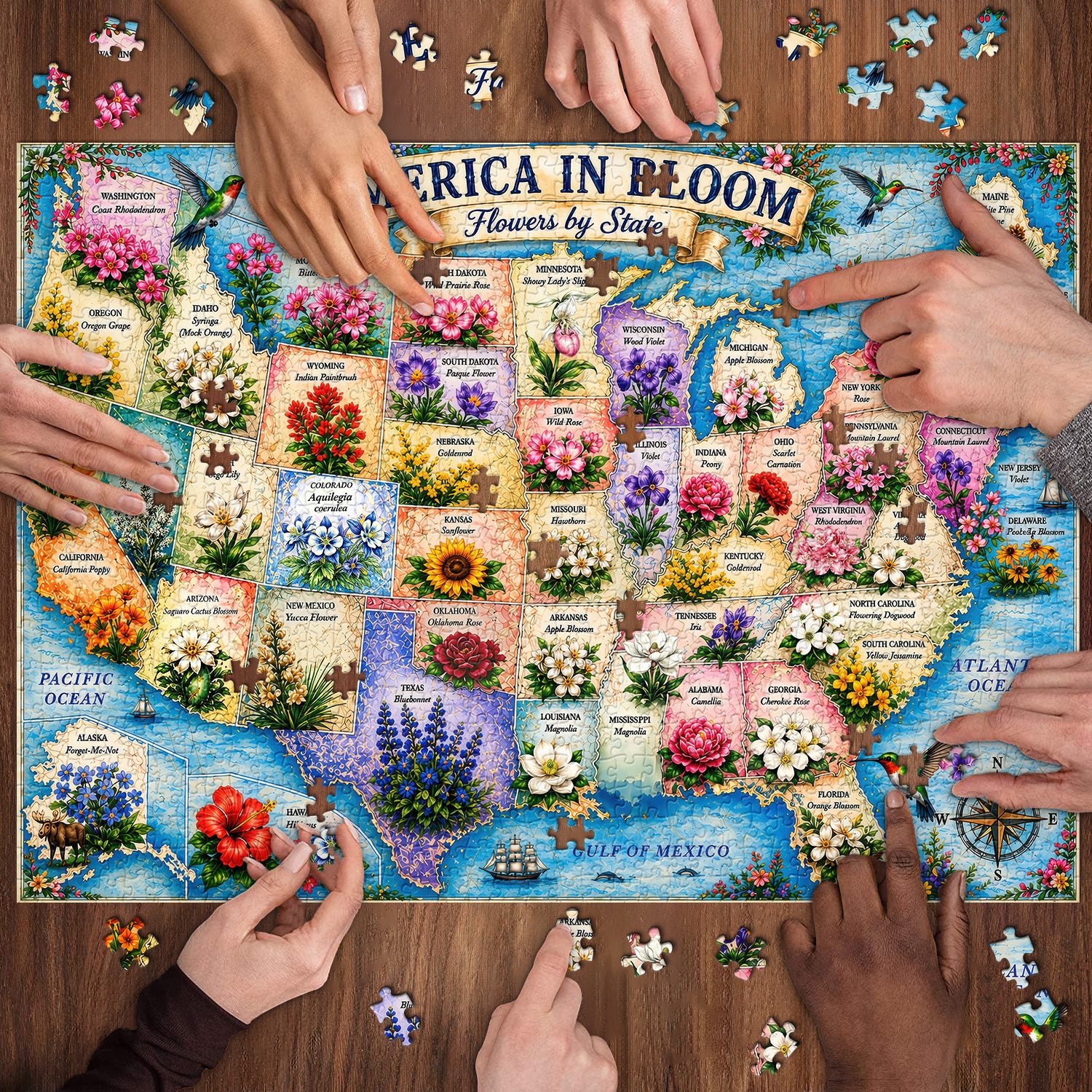 Puzzle America in Fiore 1000 Pezzi