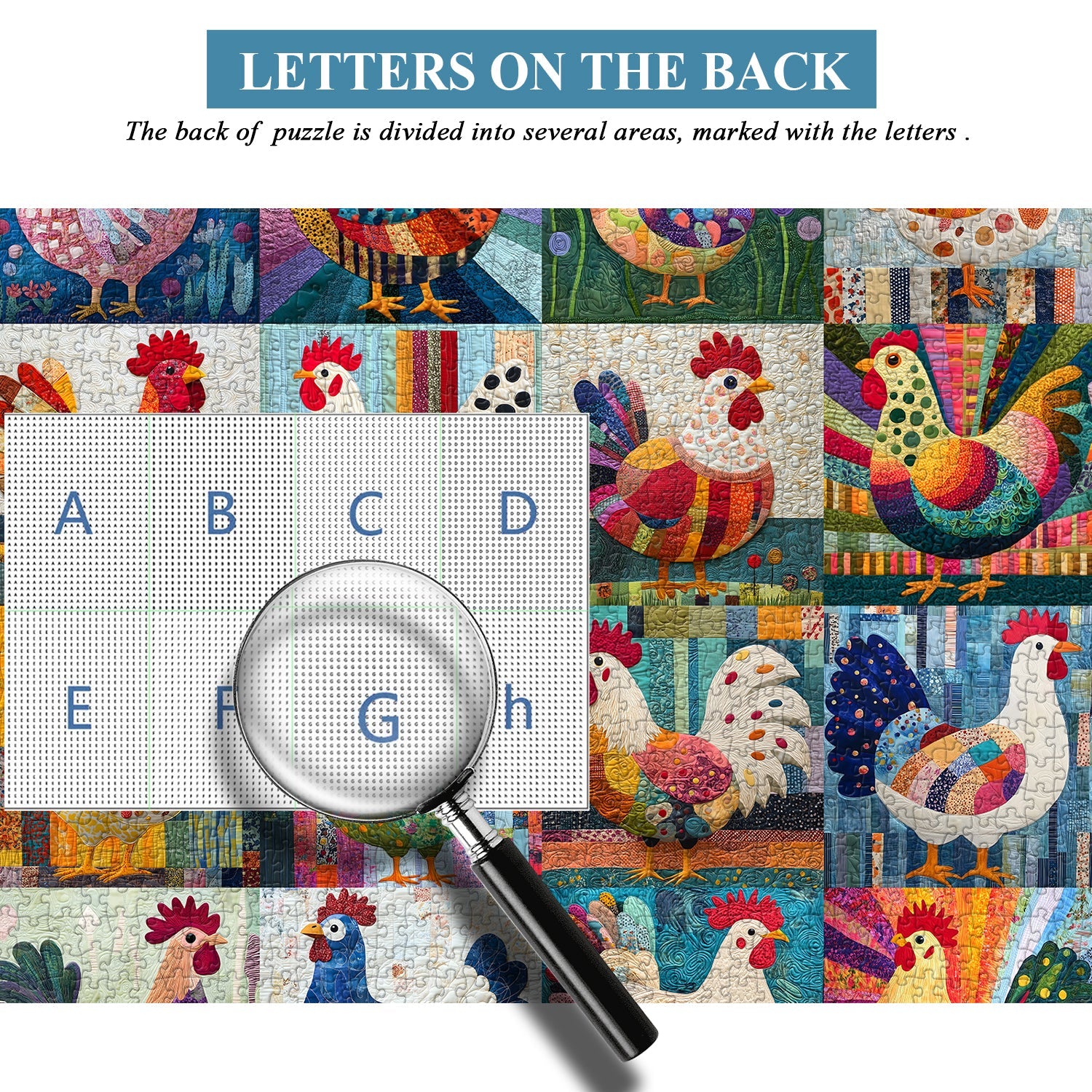 Patchwork Chickens Jigsaw Puzzle 1000 Pieces