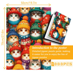 Hat-wearing Cat Crew Jigsaw Puzzle 1000 Pieces