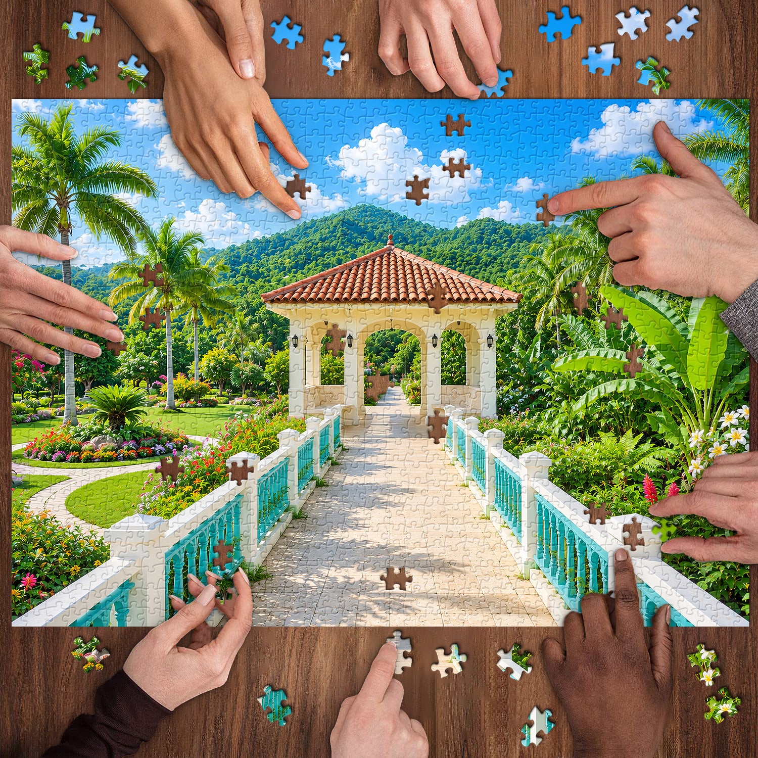 Puzzle Pavillon Véranda Jardin 1000 Pièces