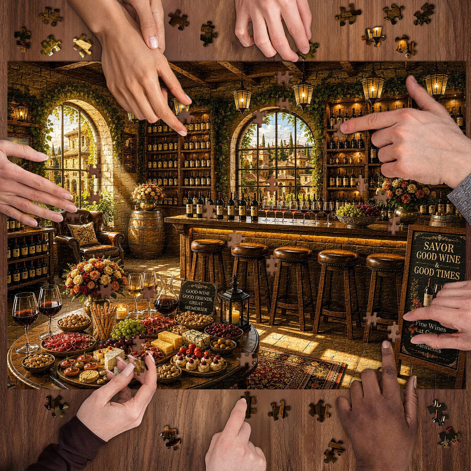 Sunlit Wine Tavern Jigsaw Puzzle 1000 Pieces