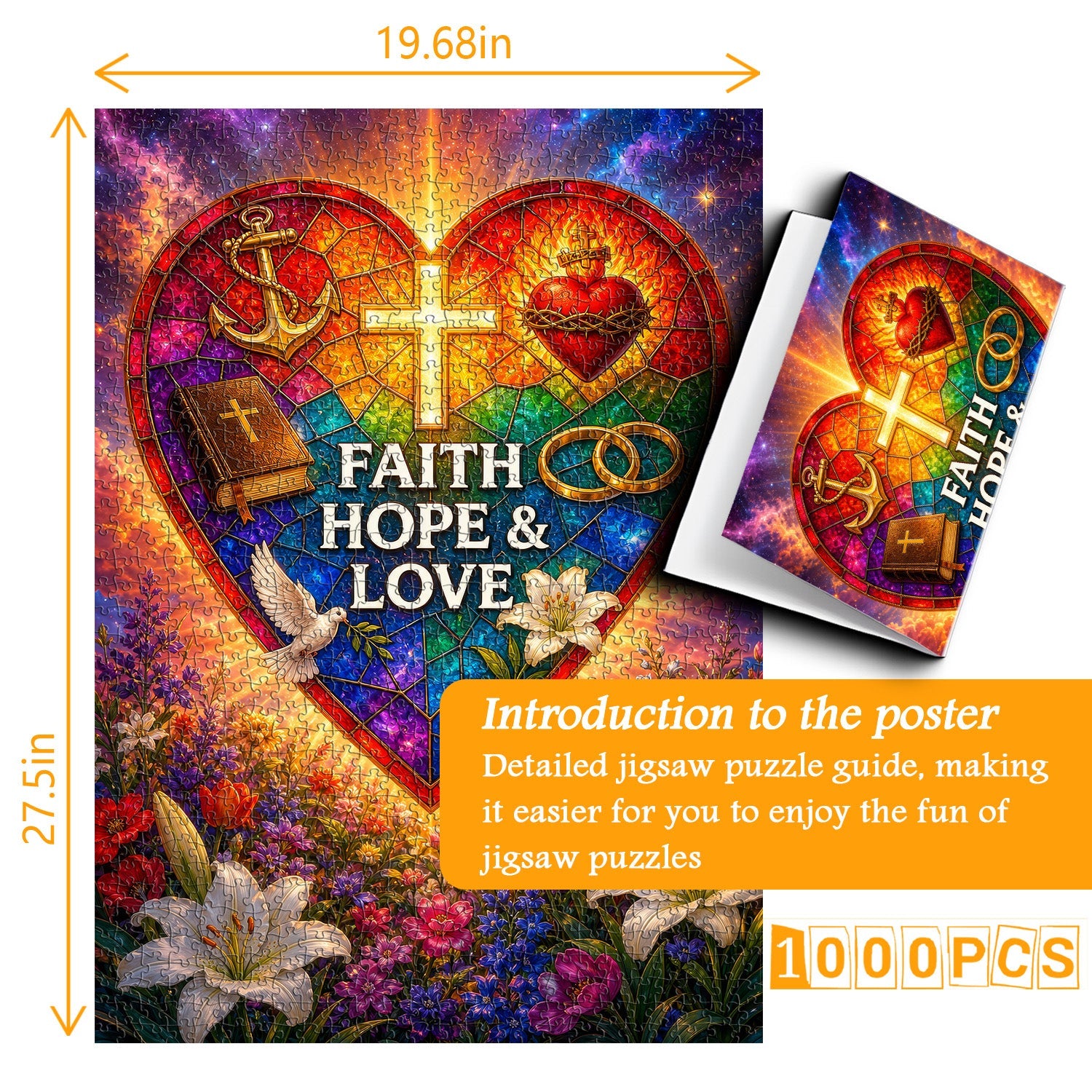 Puzzle Corazón de Fe 1000 Piezas