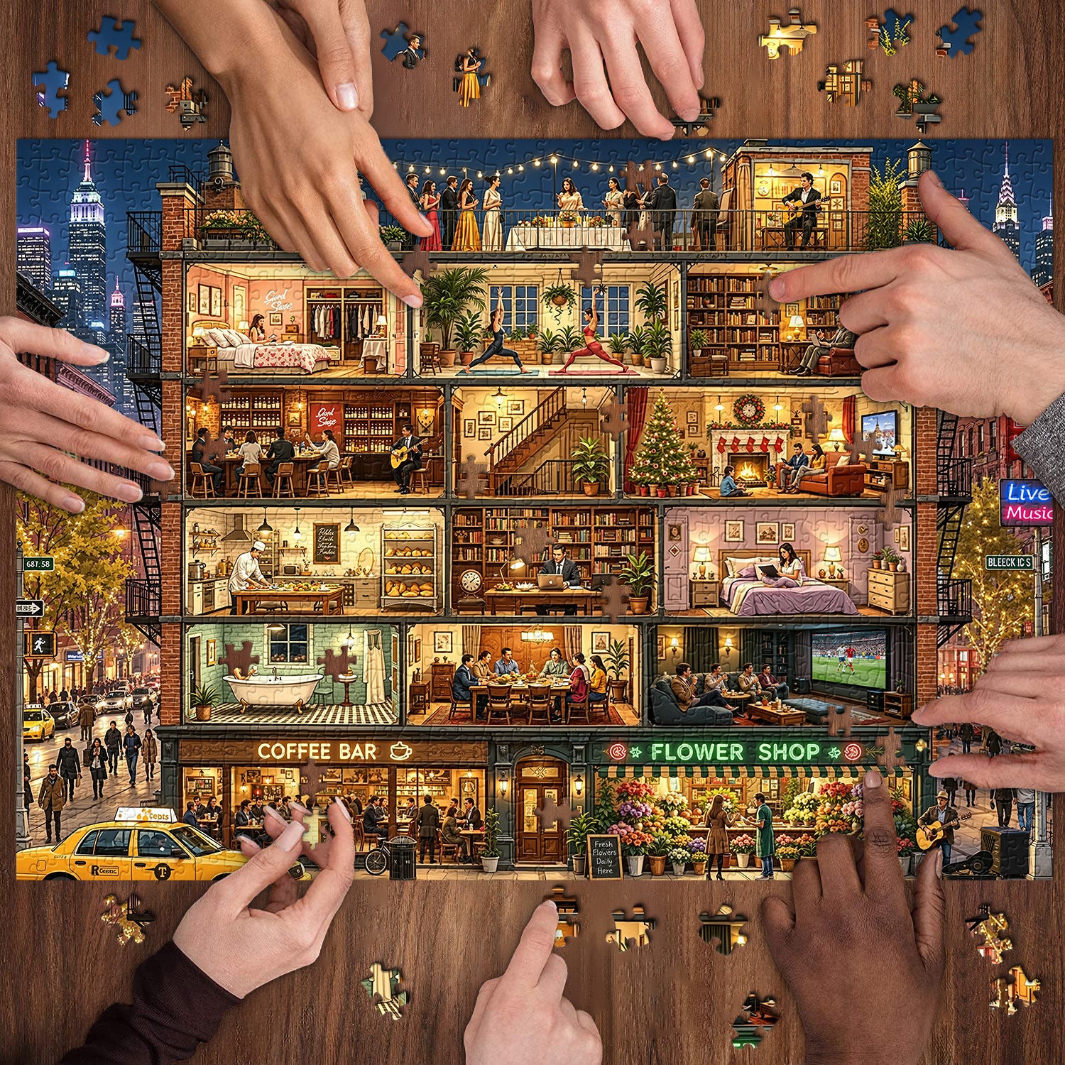 Home in Night Jigsaw Puzzle 1000 Pieces
