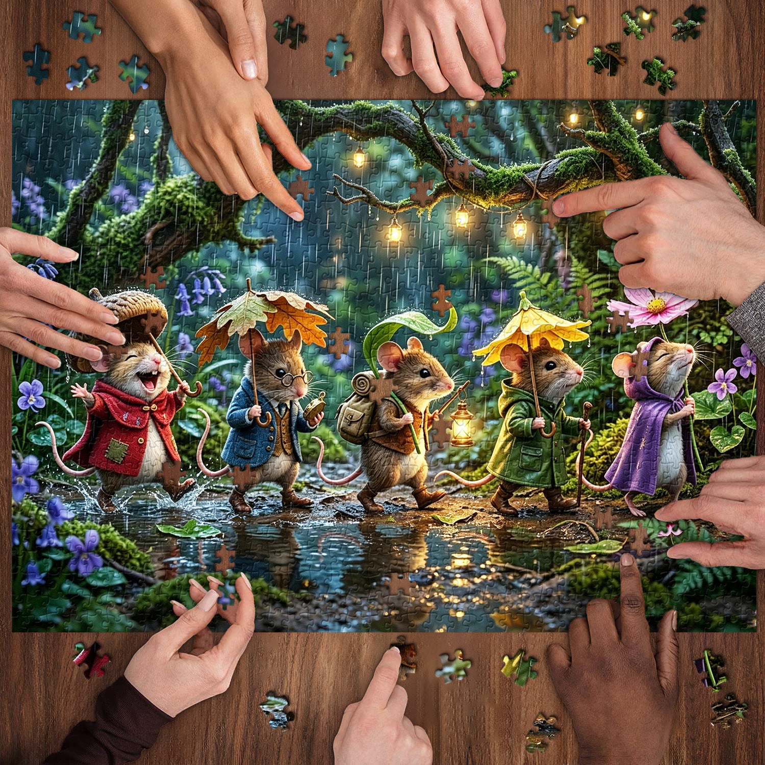 Pequeños Aventureros bajo la Lluvia Puzzle 1000 Piezas
