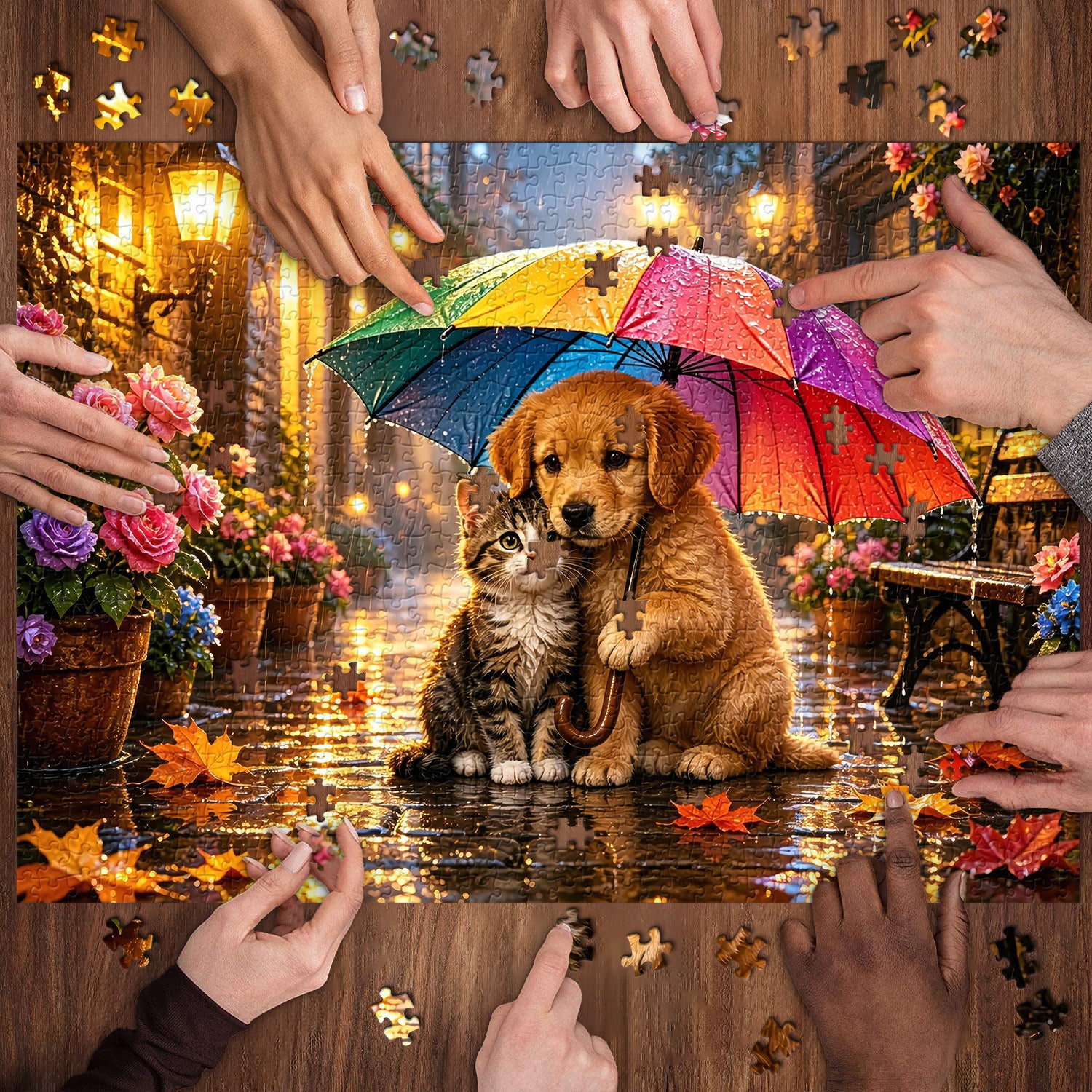 Puzzle Rainbow Umbrella Buddies da 1000 pezzi