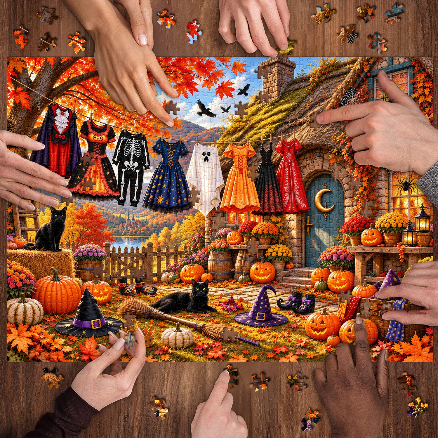 Maple Halloween Cottage Jigsaw Puzzle 1000 Pieces