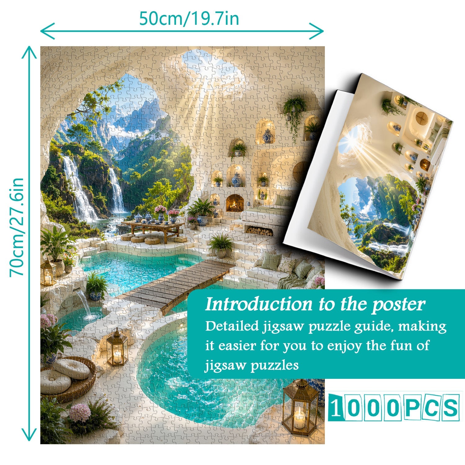 Green Cliff Retreat Jigsaw Puzzle 1000 Pieces