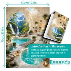 Green Cliff Retreat Jigsaw Puzzle 1000 Pieces