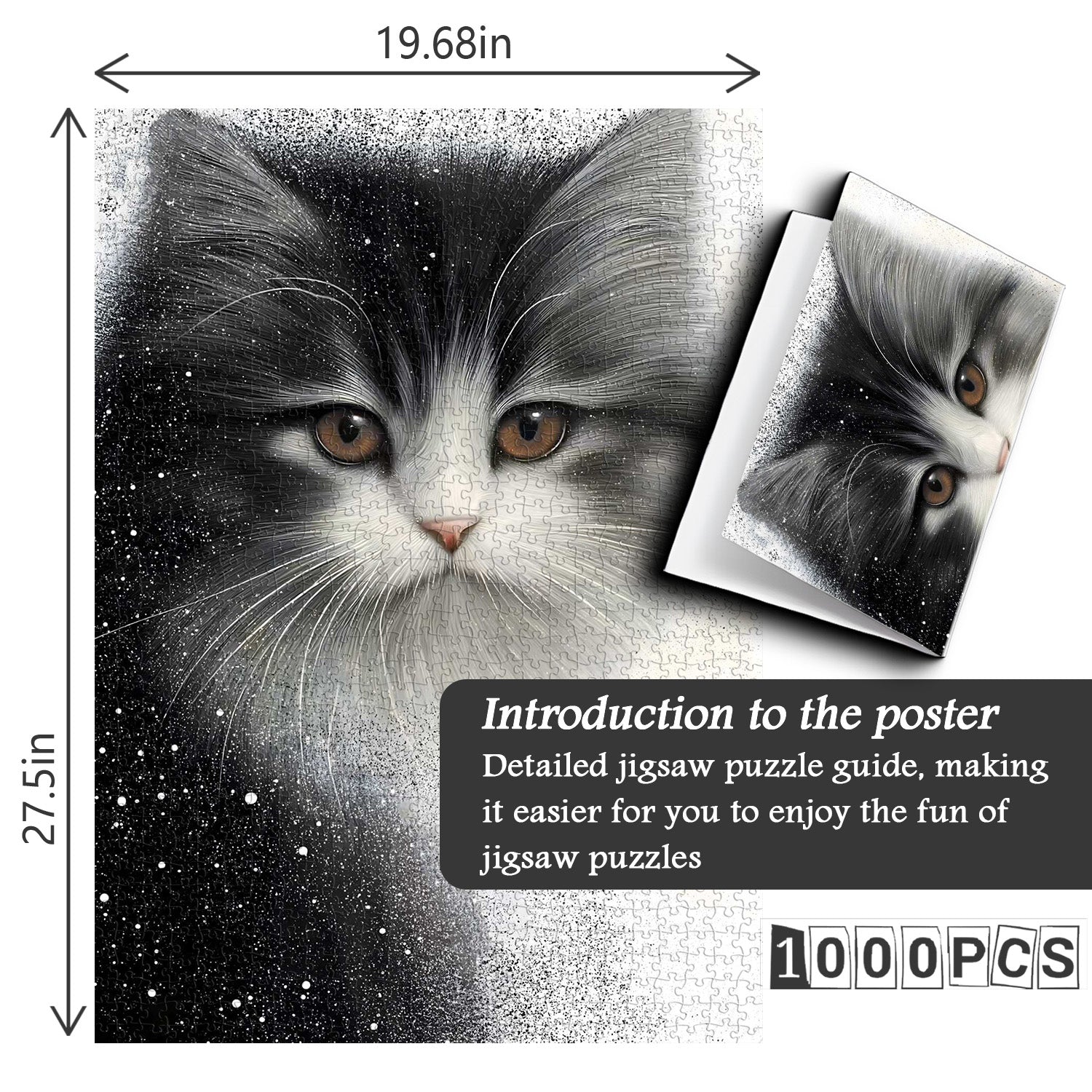 Cat Snow Mist Jigsaw Puzzle 1000 pièces