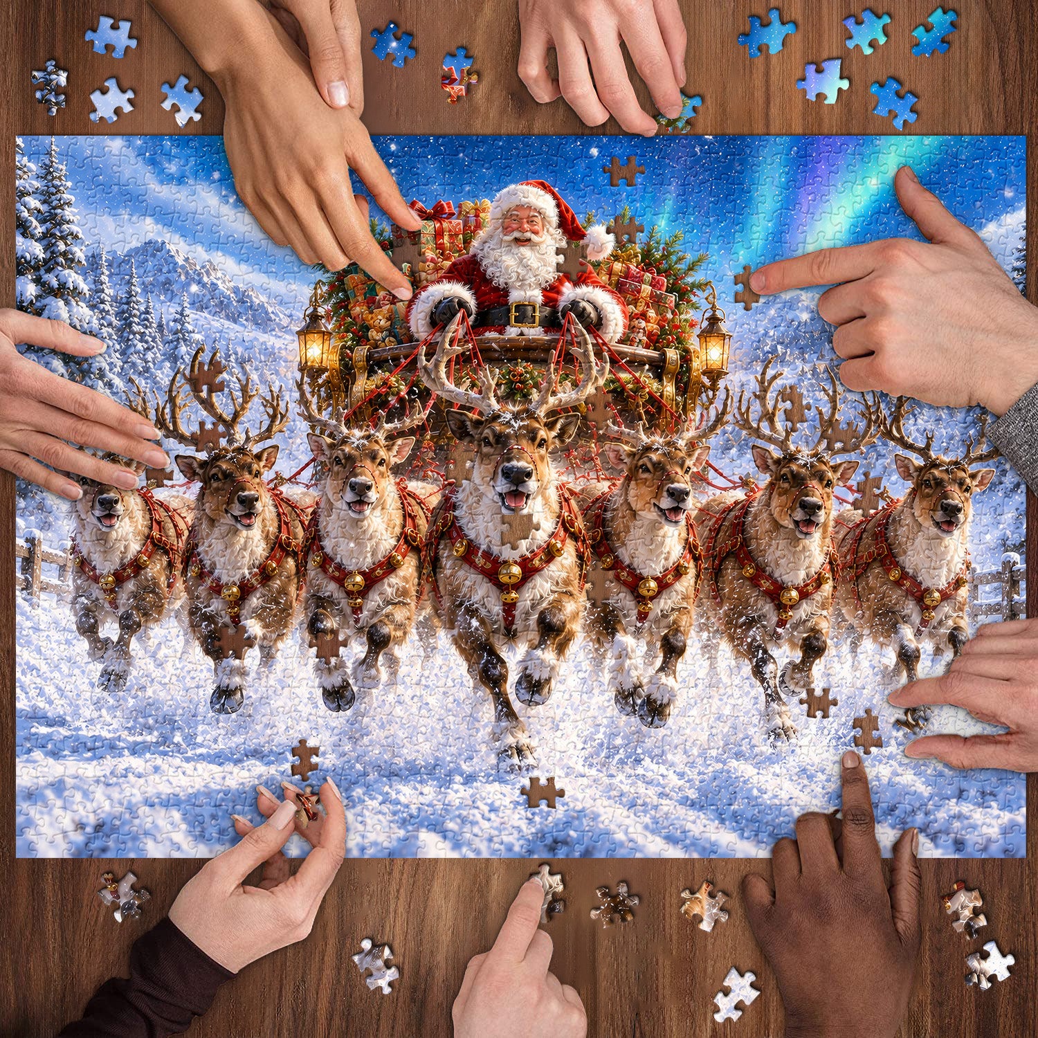 Aurora Sleigh Dash Jigsaw Puzzle 1000 Pieces