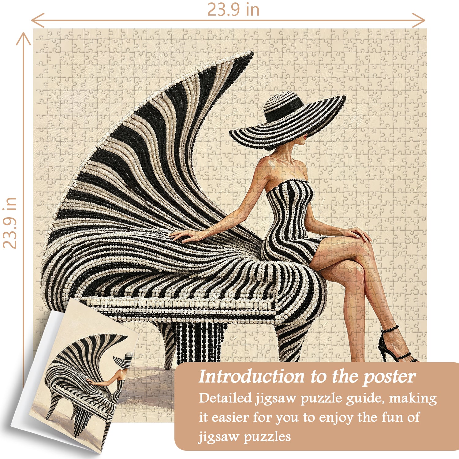 Monochrome Piano Muse Jigsaw Puzzle 1000 Pieces