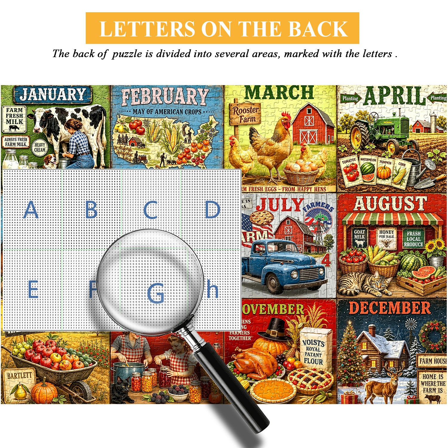 Twelve Farm Months Jigsaw Puzzle 1000 Pieces