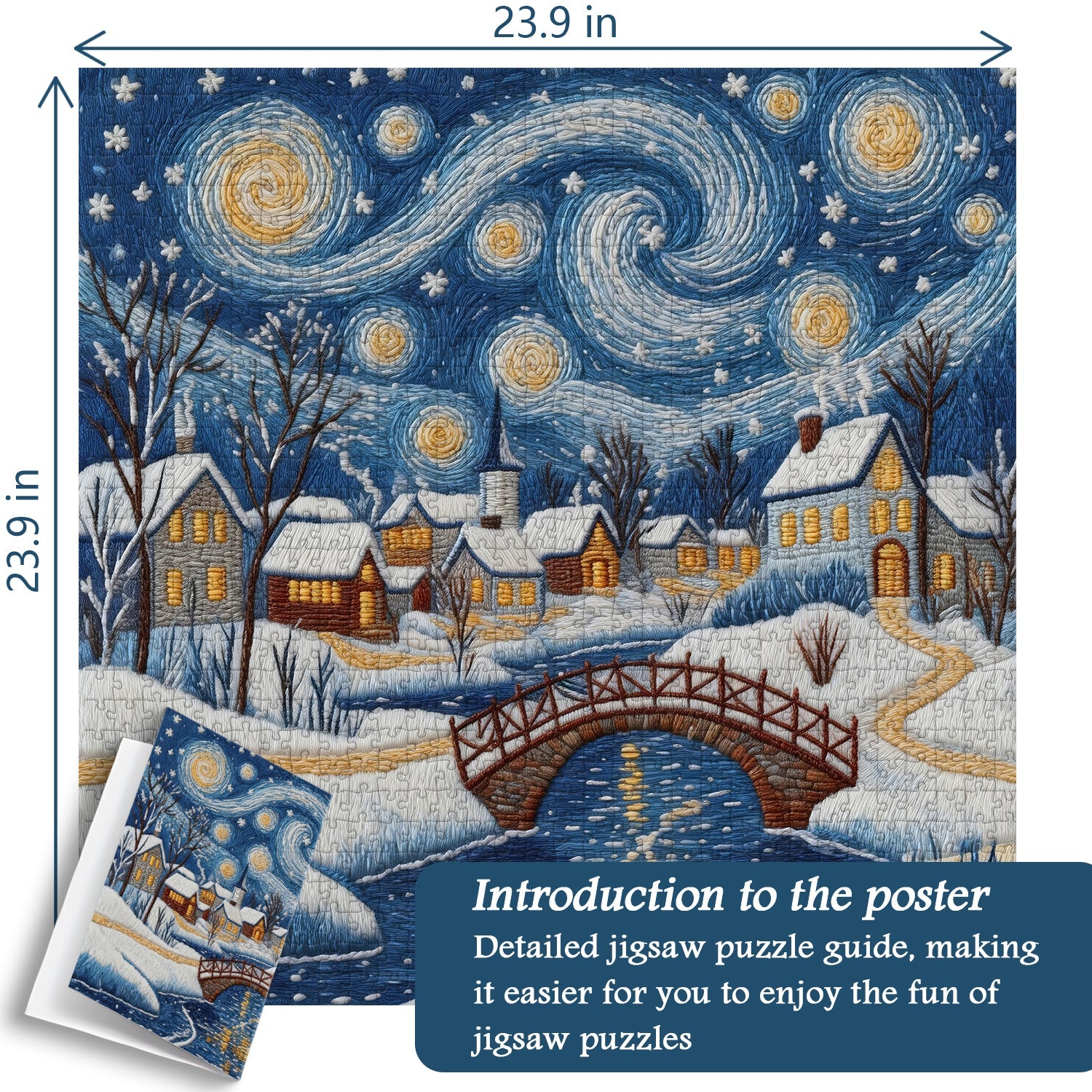 Snowy Village Glow Jigsaw Puzzle 1000 Pieces
