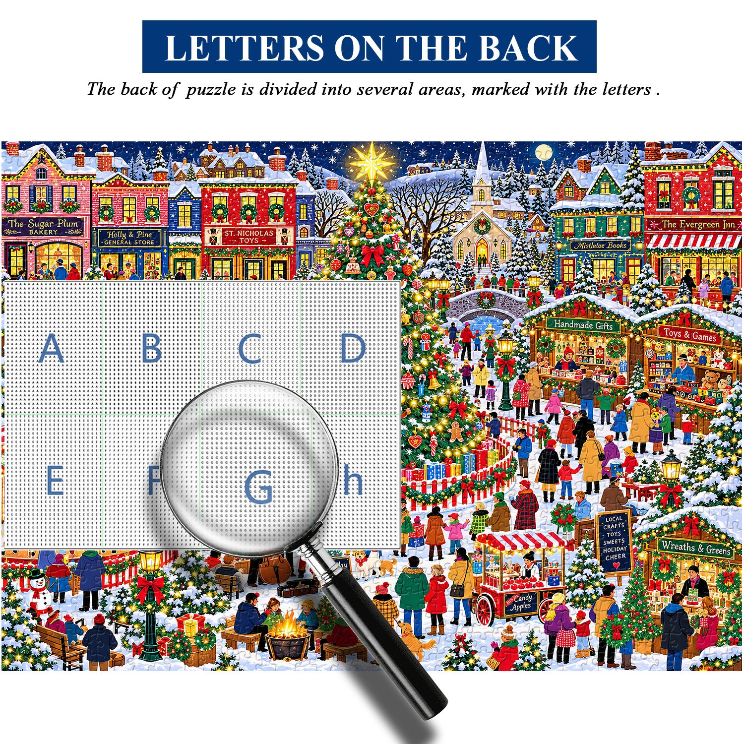 Christmas Town Square Jigsaw Puzzle 1000 Pieces