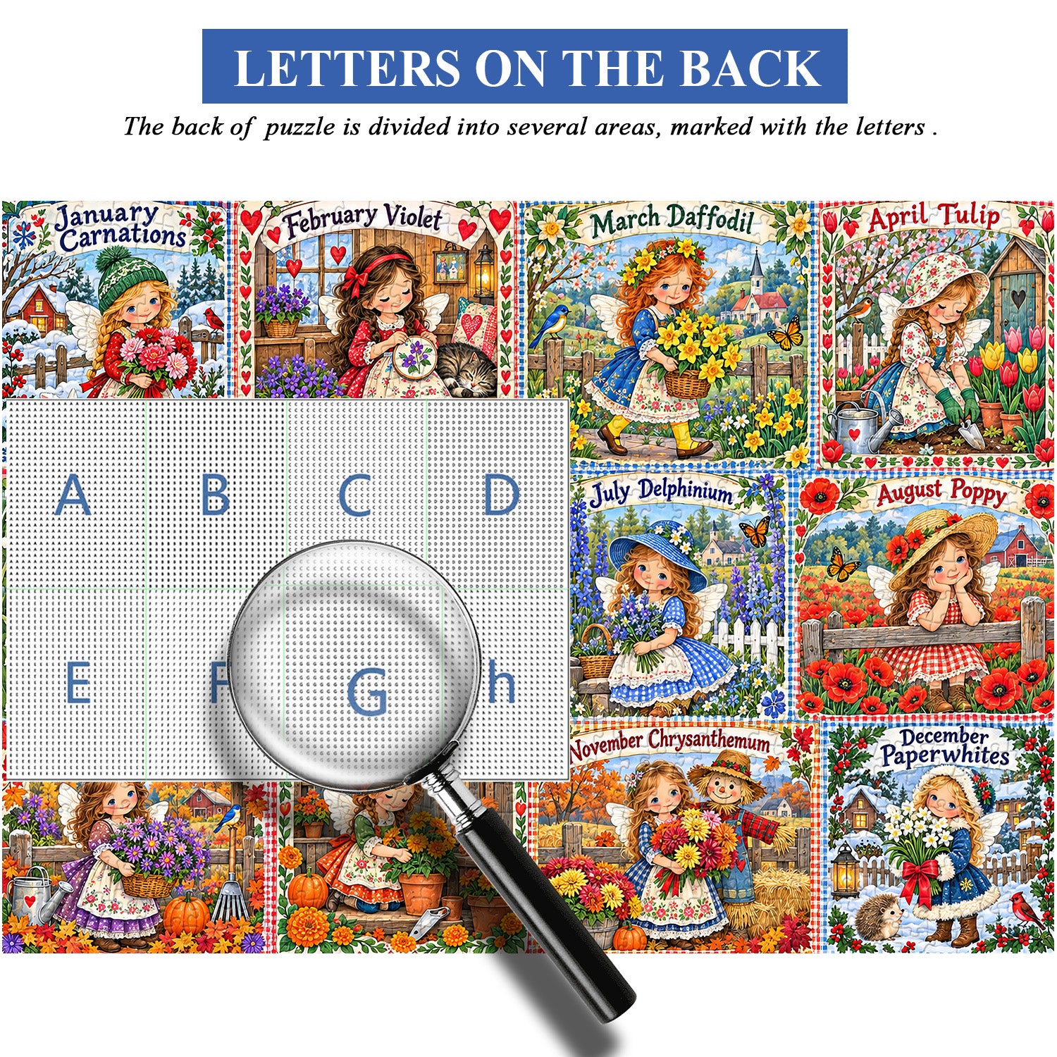 Monthly Garden Angels Jigsaw Puzzle 1000 Pieces