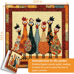 Puzzle con Polli in Tessuto, 1000 Pezzi
