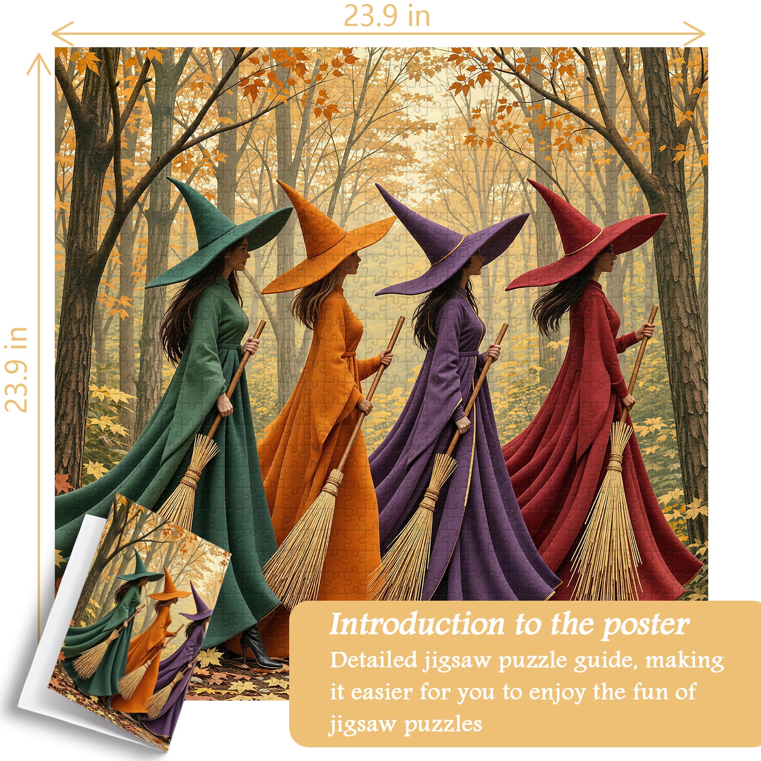 Autumn Witch Shadows Jigsaw Puzzle 1000 Pieces