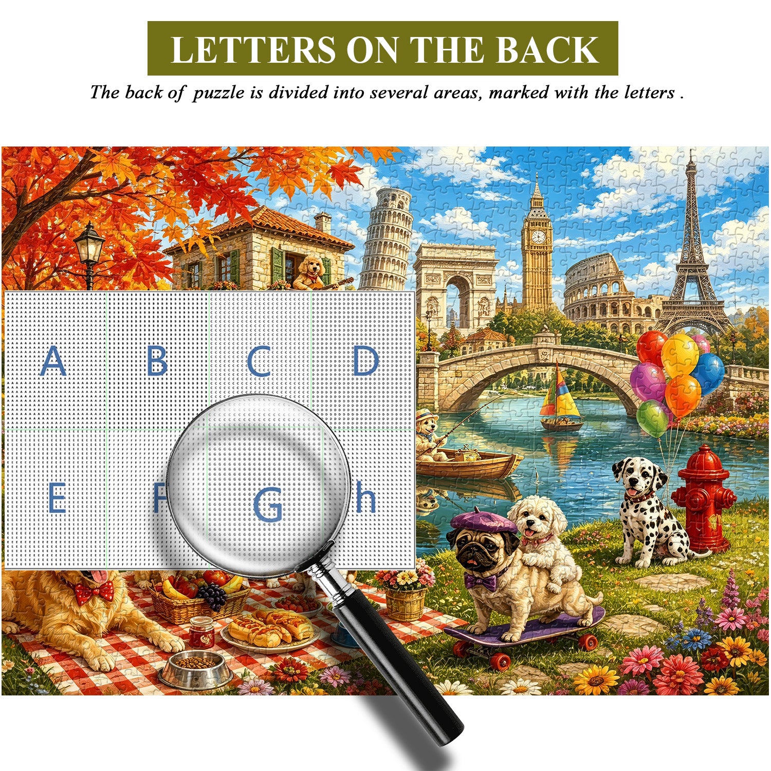 World Tour Pups Jigsaw Puzzle 1000 Pieces