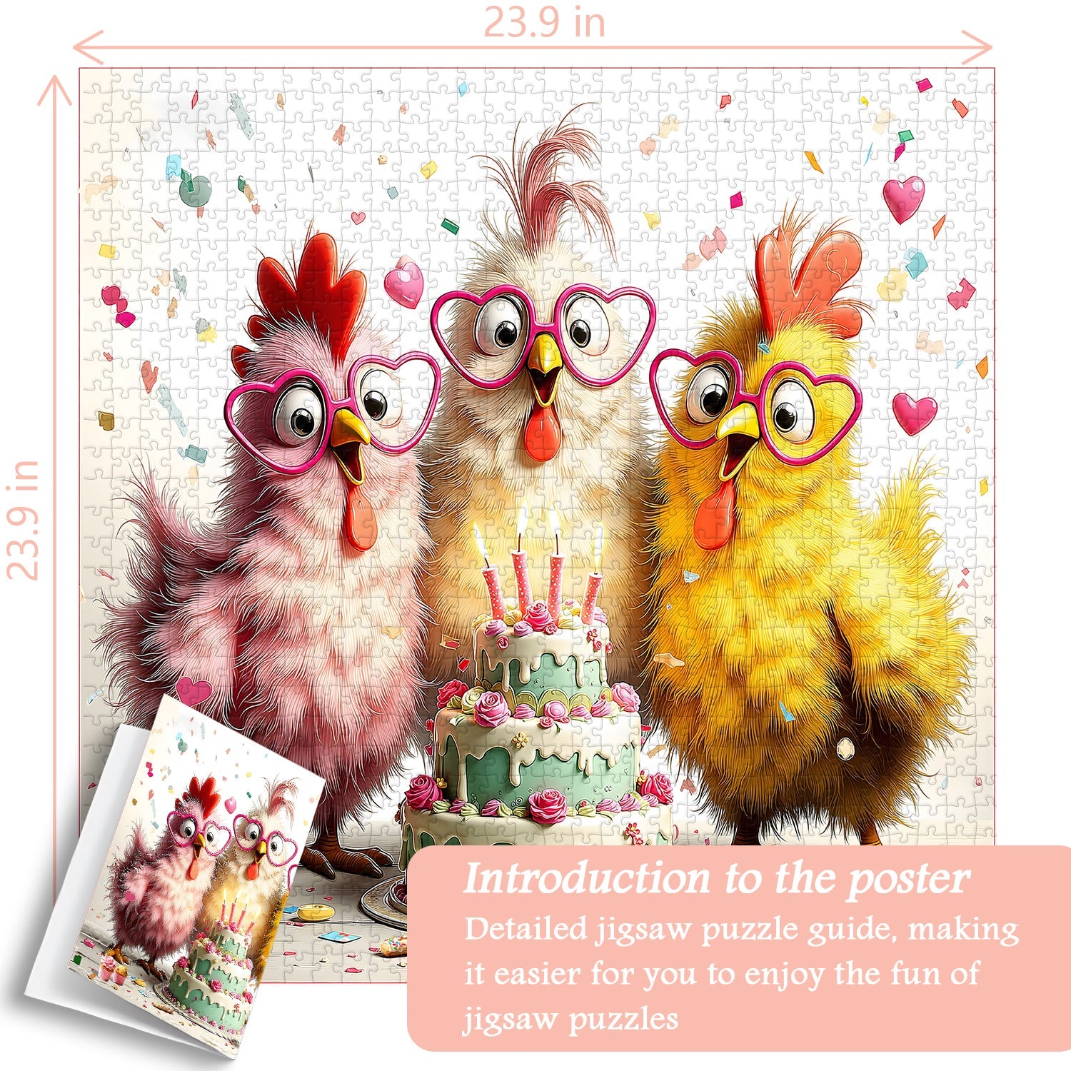 Puzzle di compleanno di pollo Bash 1000 pezzi