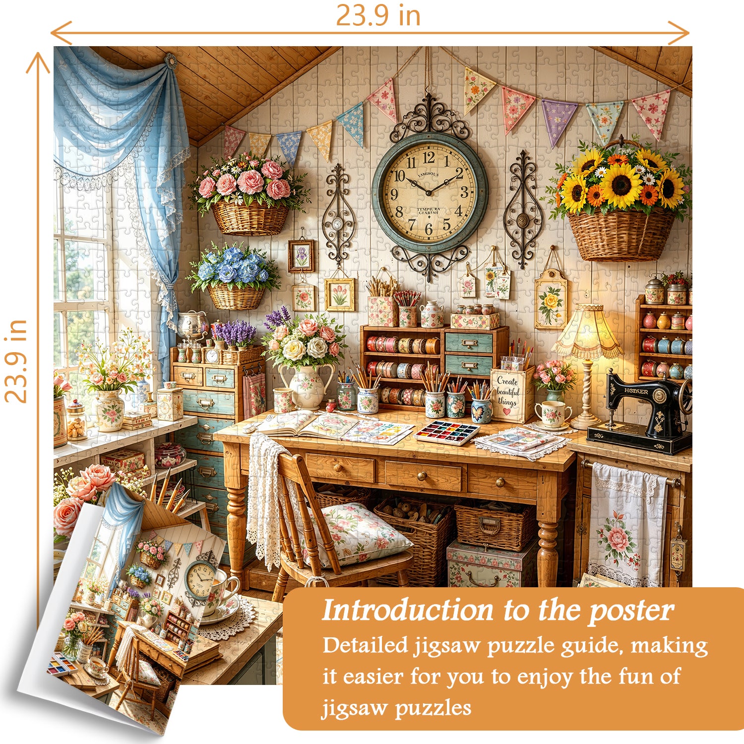 Vintage Art Cottage Jigsaw Puzzle 1000 Pieces