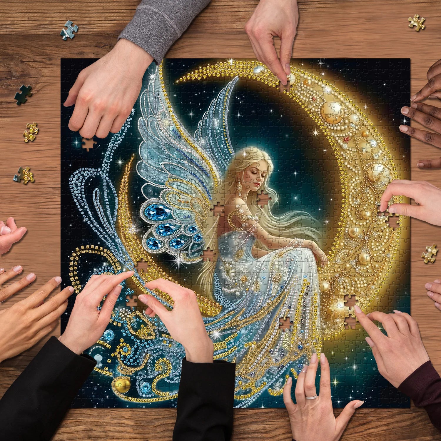 Pun puzzle 1000 pezzi di fatica illuminata da luna 1000 pezzi