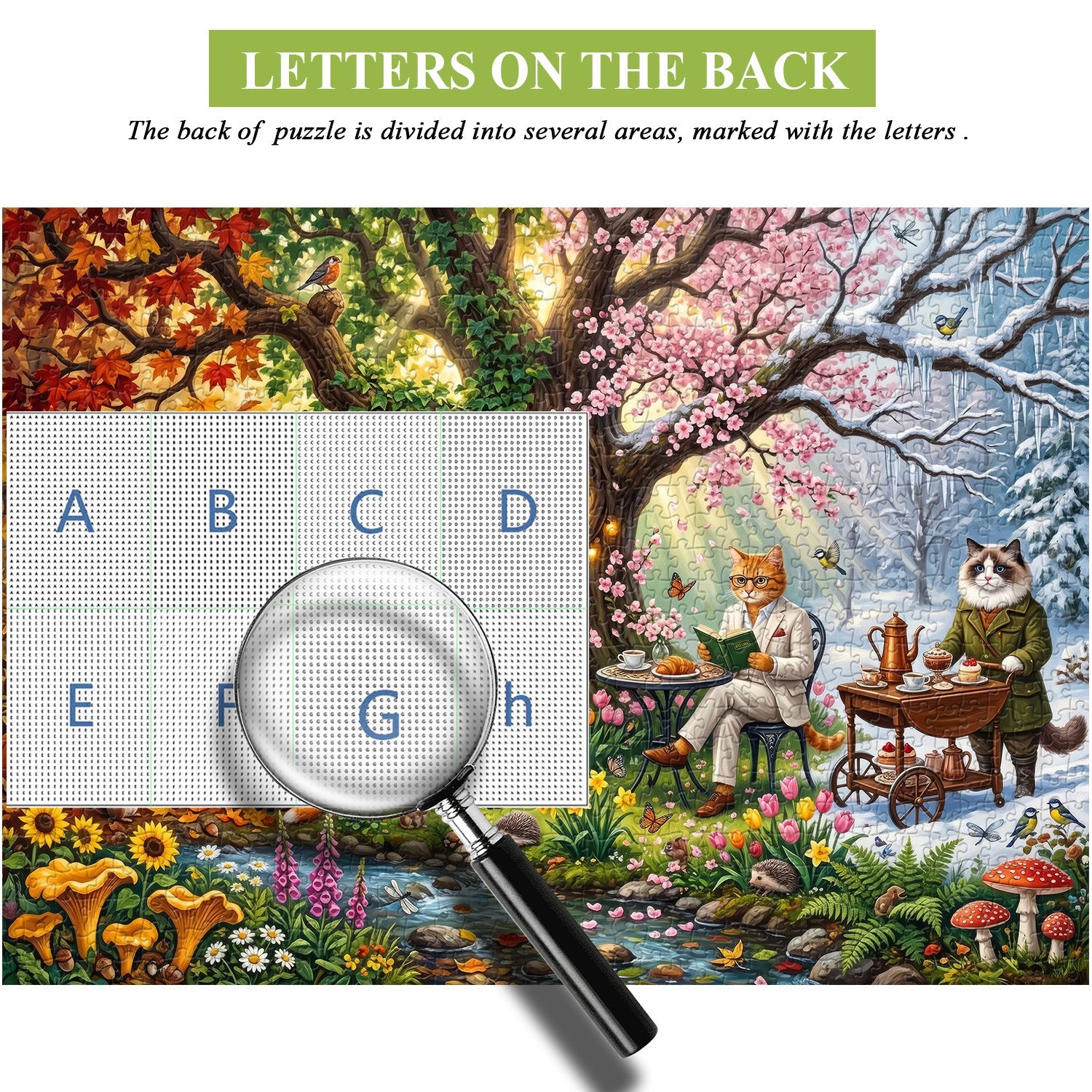 Forest Cat Tea Party Jigsaw Puzzle 1000 Piece