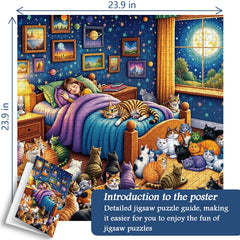 Cats Guarding Dreams Jigsaw Puzzle 1000 Pieces