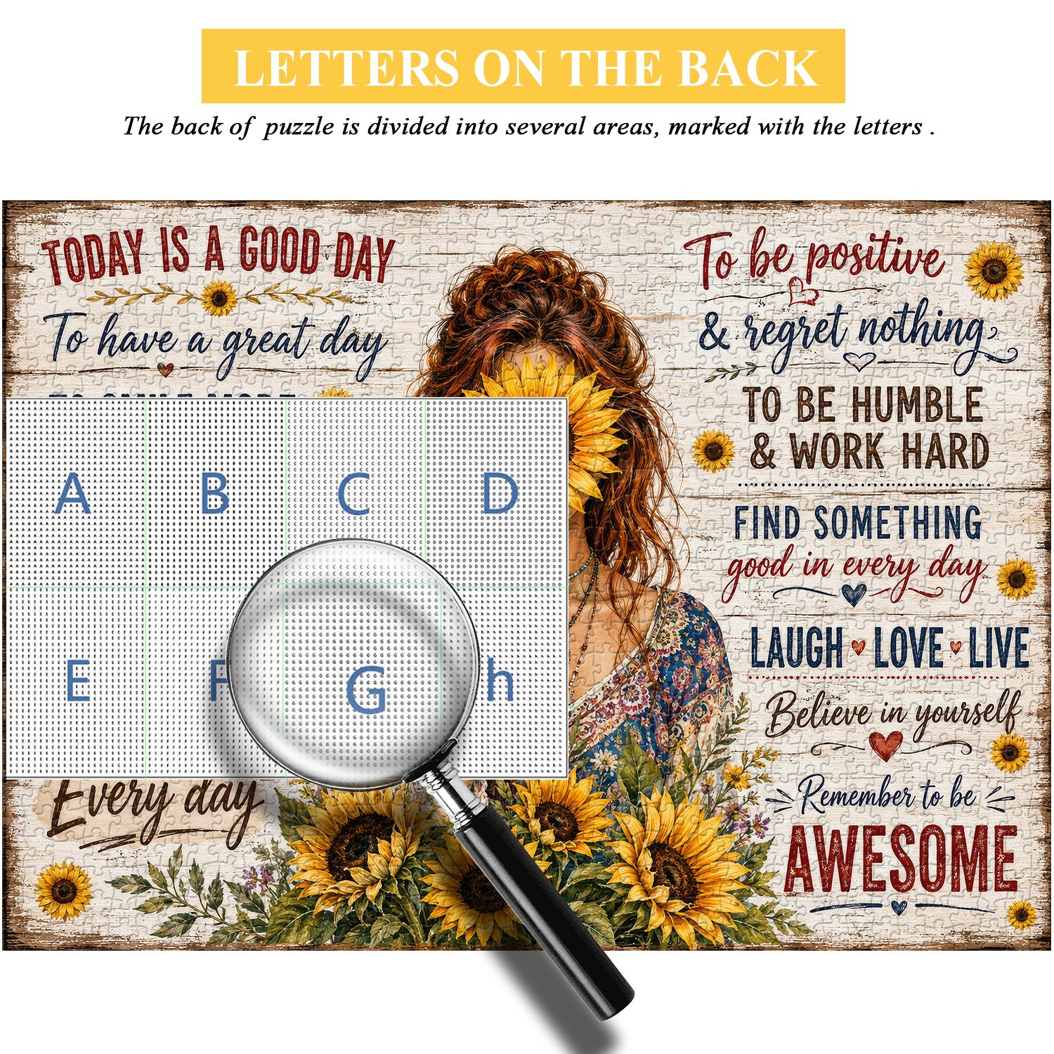 Sunflower Positivity Jigsaw Puzzle 1000 Pieces