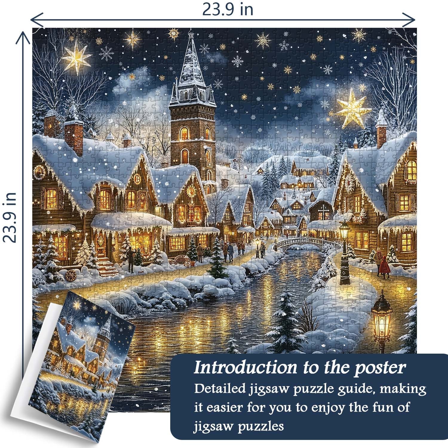 Frosty Christmas River Town Puzzle 1000 pièces
