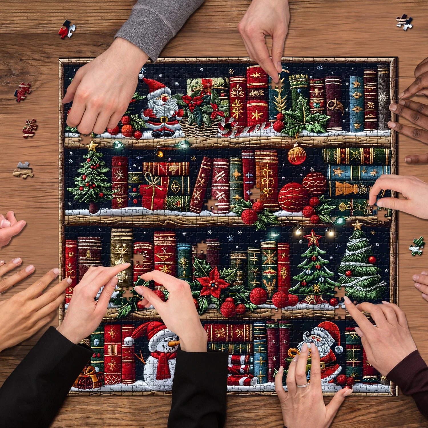 Christmas Bookshelf Jigsaw Puzzle 1000 Pieces