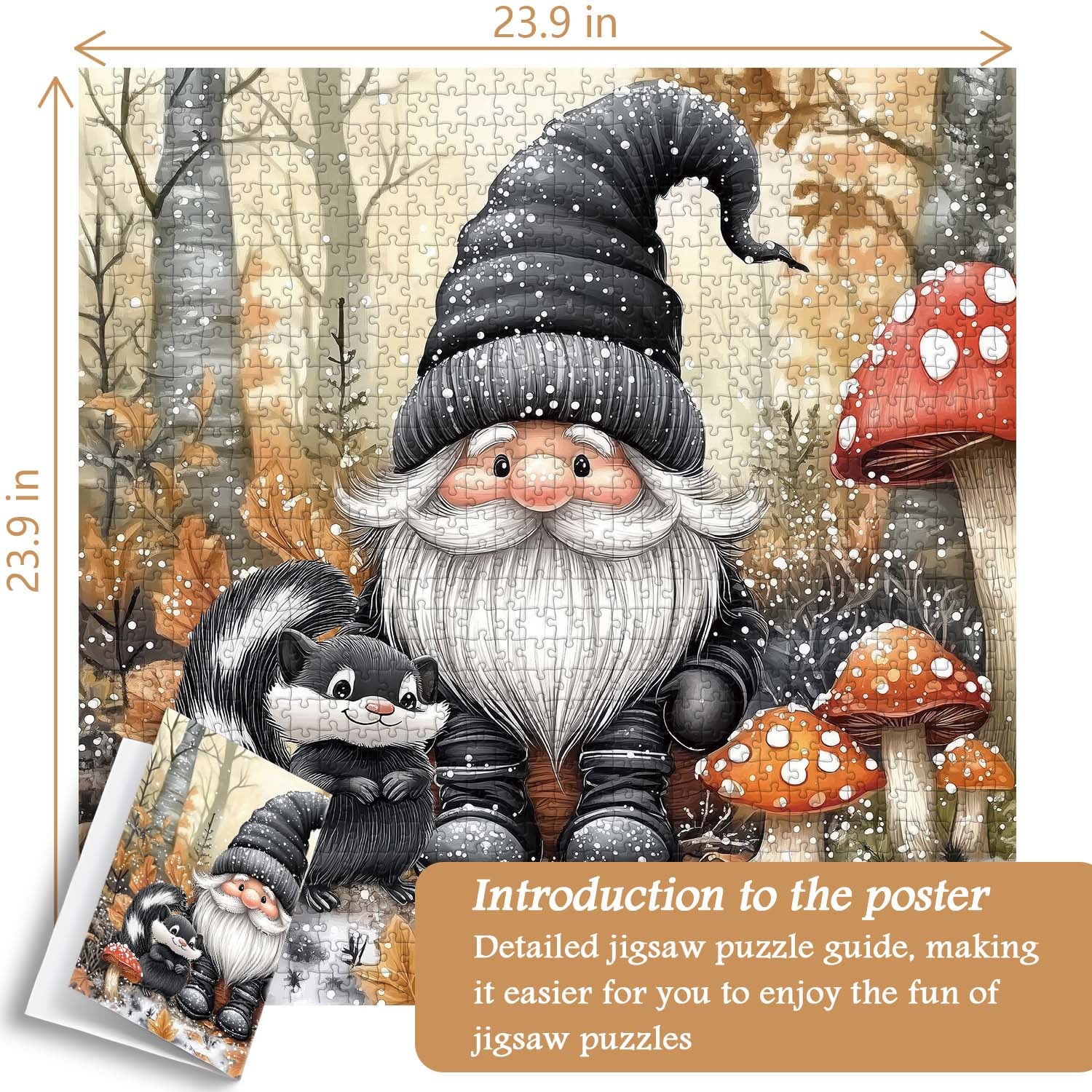Mignon gnome et skunk puzzle 1000 pièces