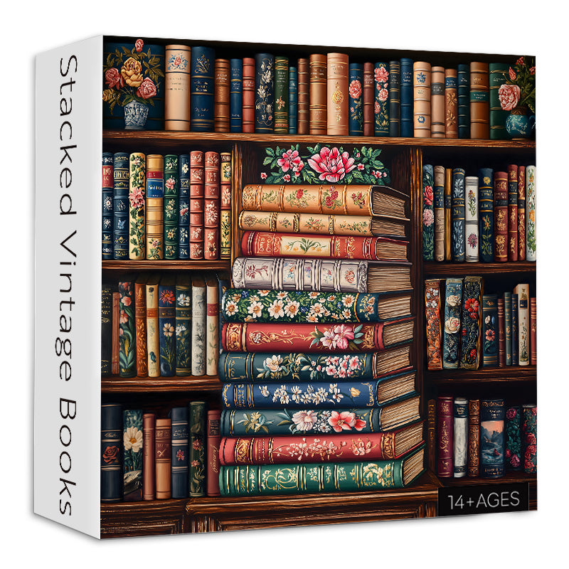 Stacked Vintage Books Jigsaw Puzzles 1000 Pieces