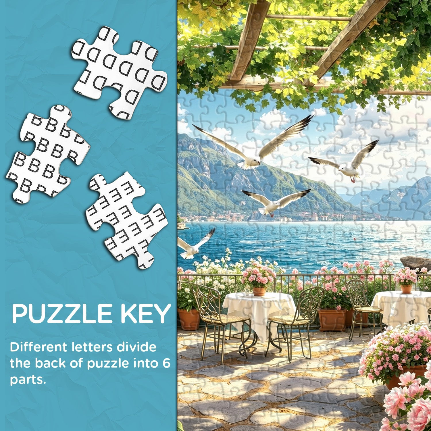 Sunlit Coastal Pergola Puzzle 1000 Teile