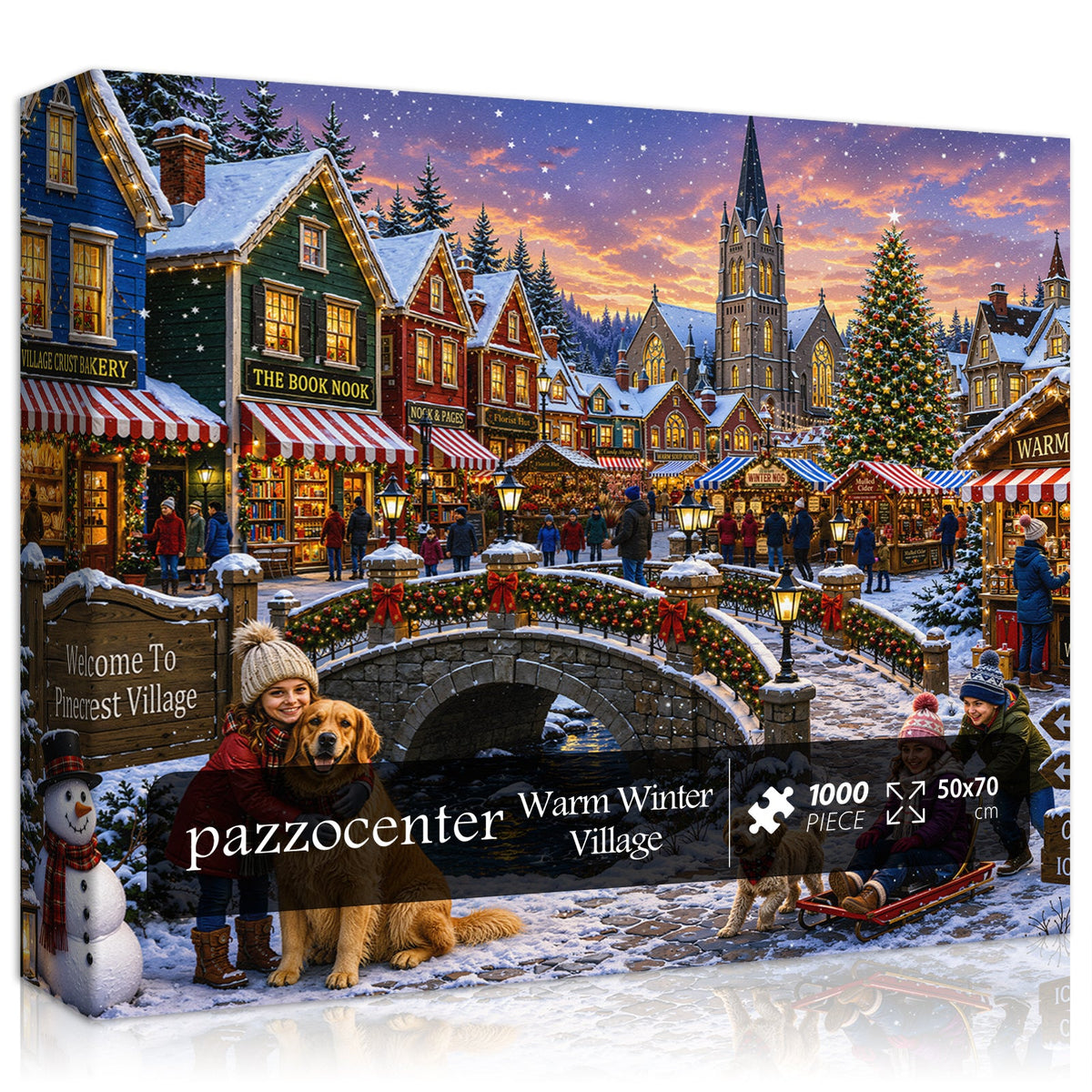 Warm Winter Village  Jigsaw Puzzle  1000 Piece
