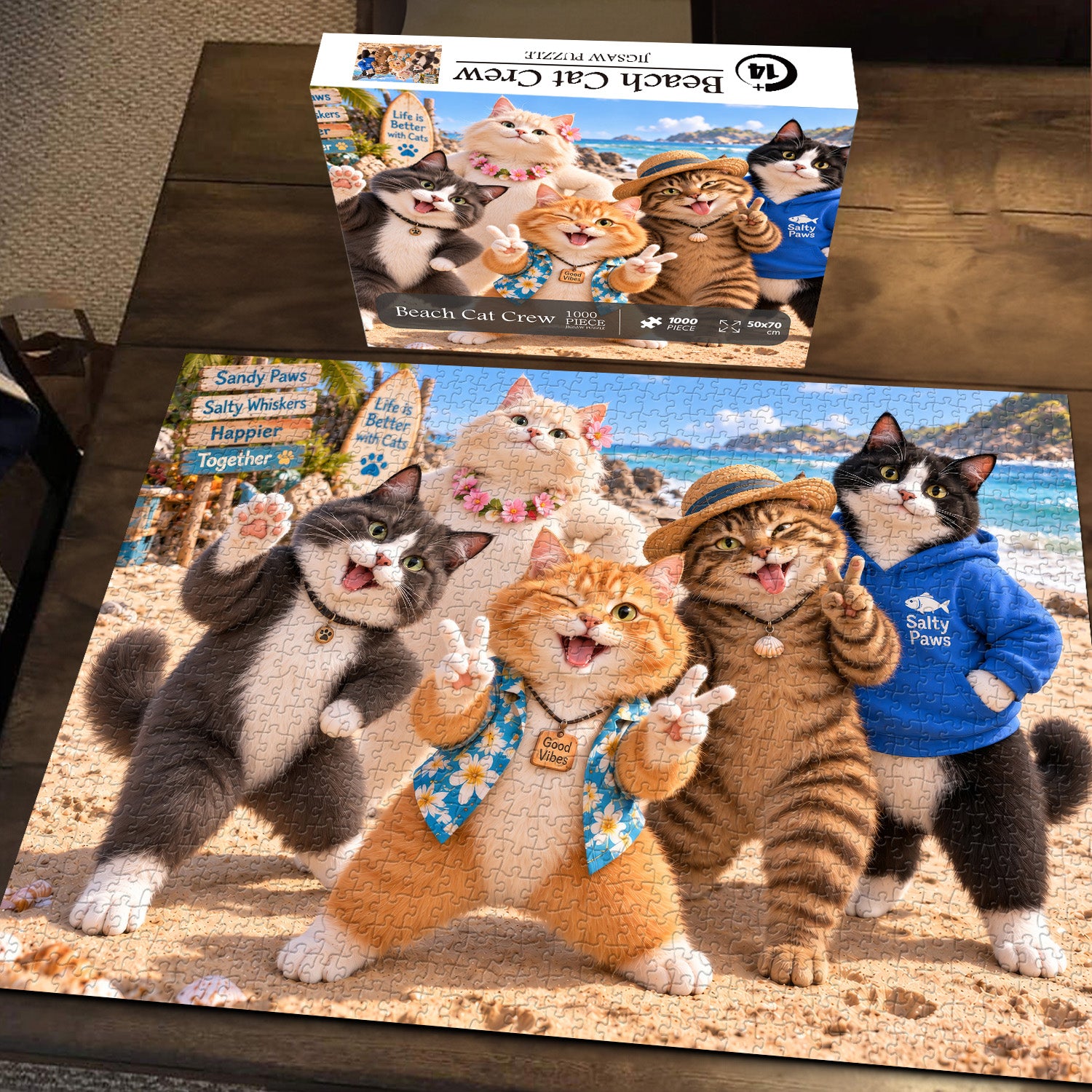Beach Cat Crew Jigsaw Puzzle 1000 Pieces