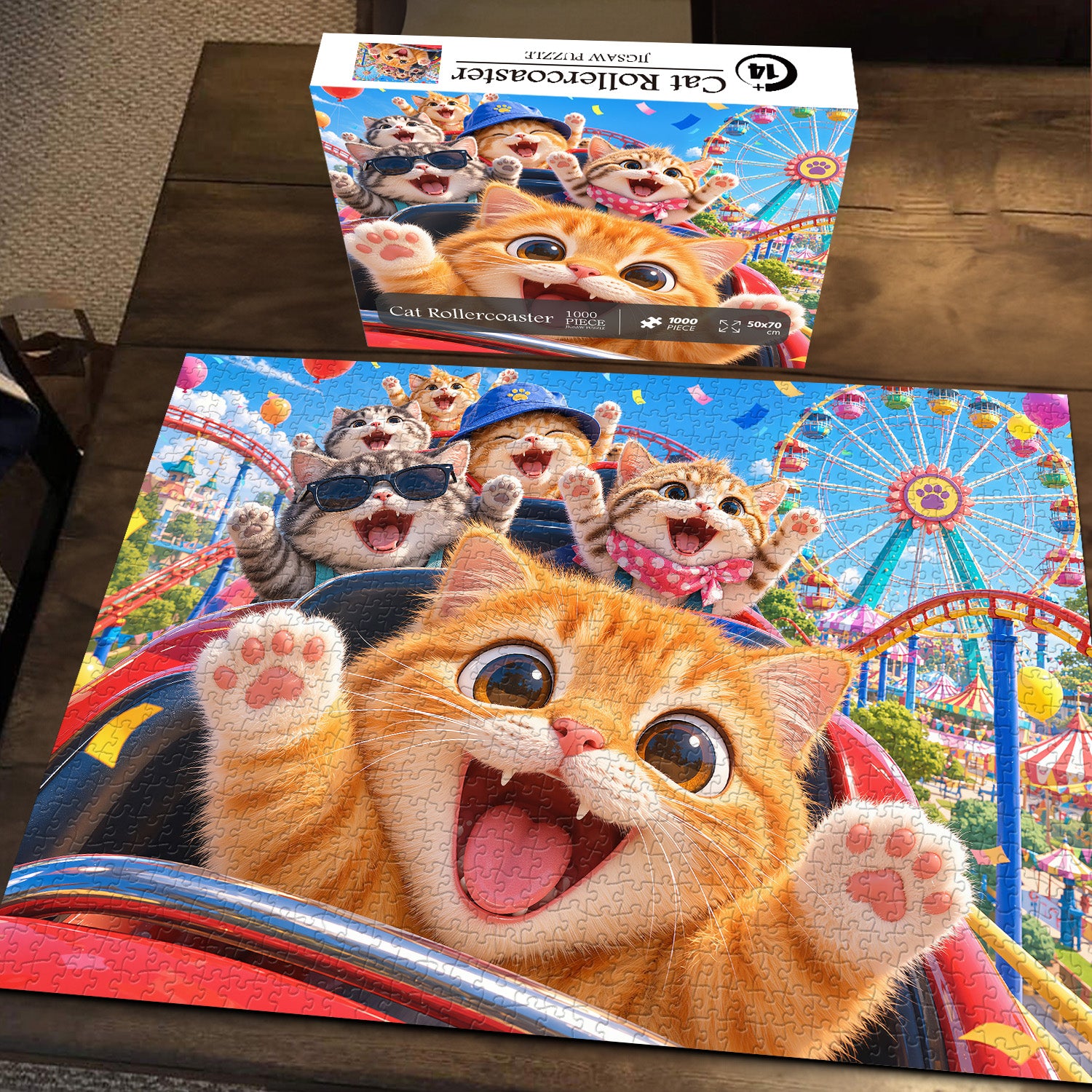 Cat Rollercoaster Jigsaw Puzzle 1000 Pieces