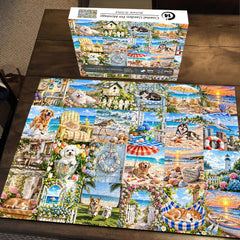 Küstengarten-Haustier-Montage-Puzzle, 1000 Teile