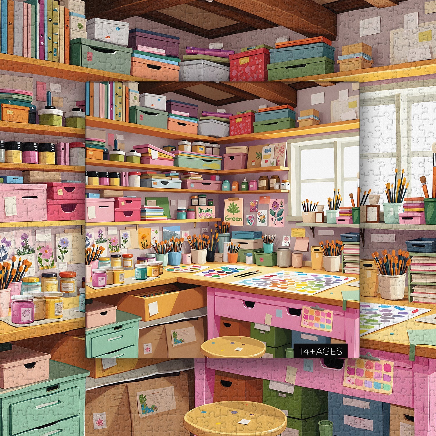 Buntes Art Studio-Puzzle, 1000 Teile
