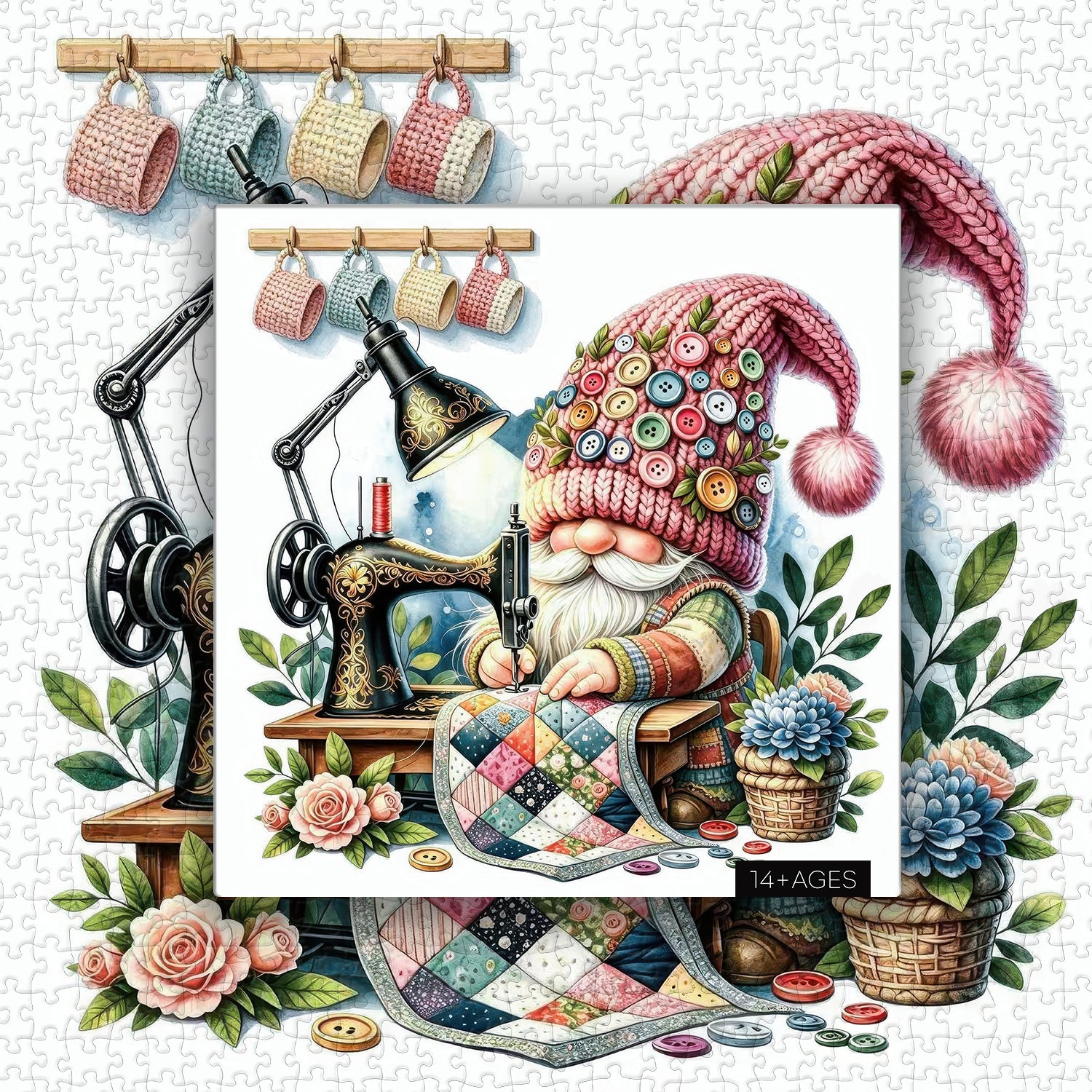 Quilt Craft Gnome Jigsaw Puzzle 1000 Pieces