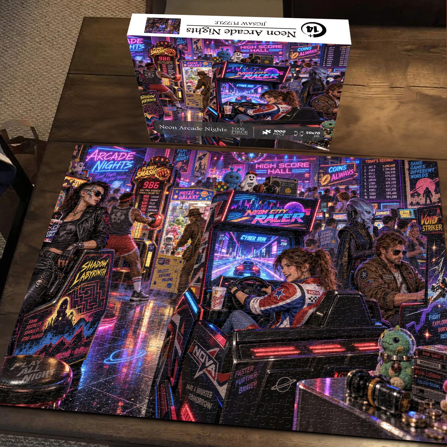 Neon Arcade Nights Jigsaw Puzzle 1000 Pieces