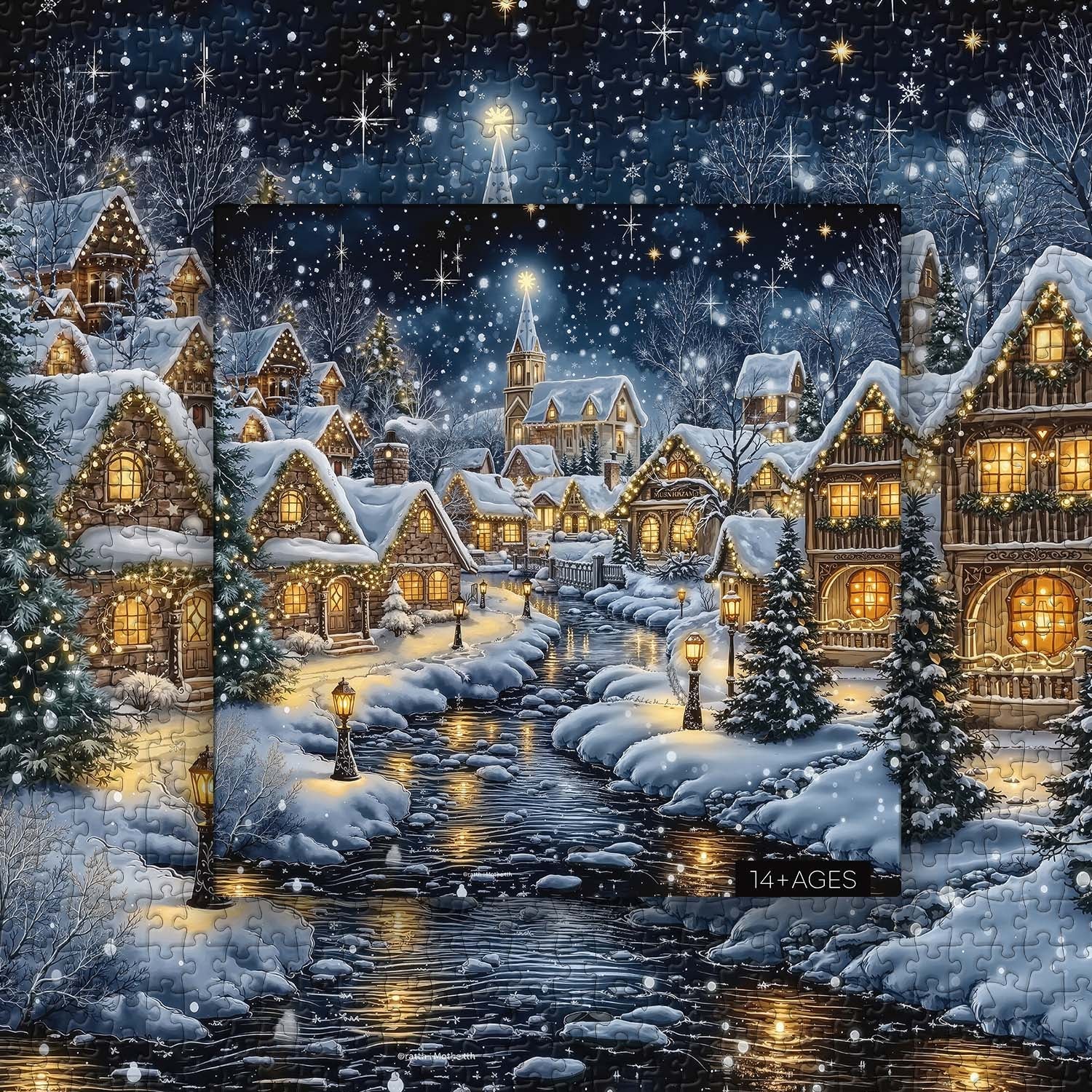 Christmas Village Riverfront Puzzle 1000 pièces