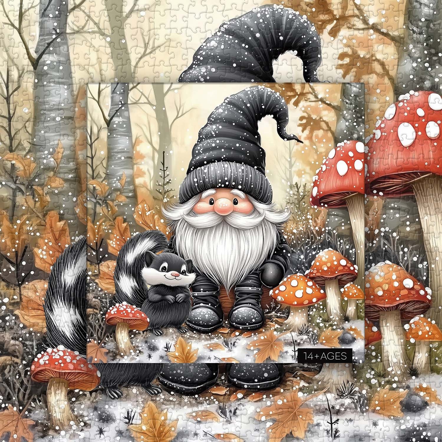 Mignon gnome et skunk puzzle 1000 pièces