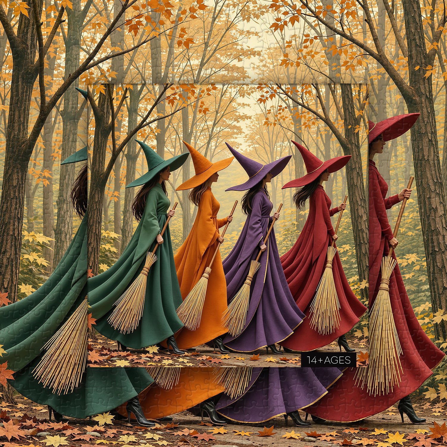 Autumn Witch Shadows Jigsaw Puzzle 1000 Pieces