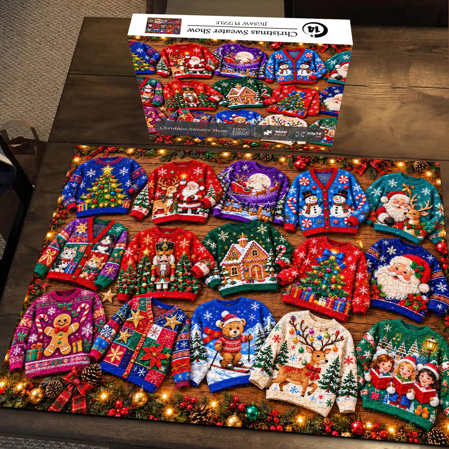 Puzzle du spectacle de pulls de Noël 1000 pièces