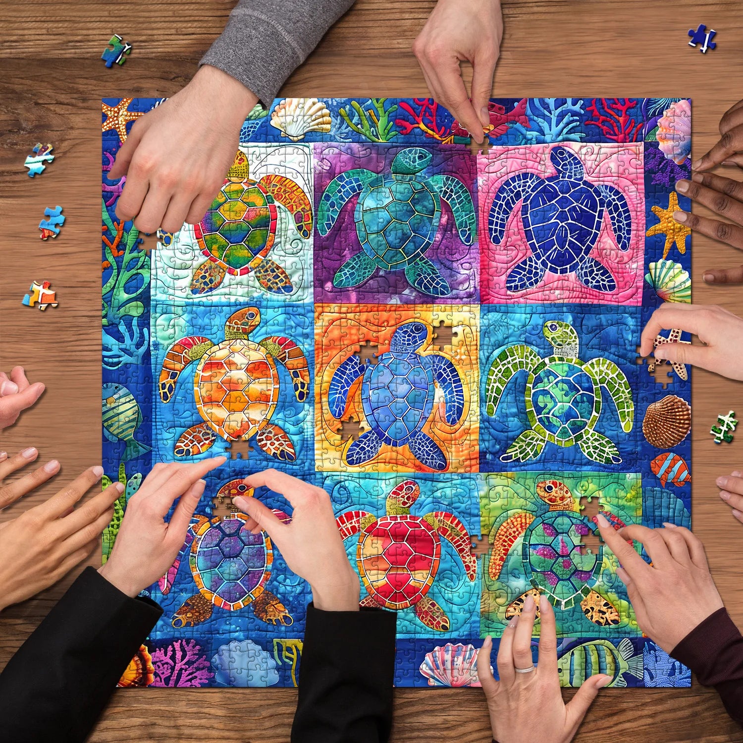 Tartarughe oceaniche colorate puzzle puzzle 1000 pezzi