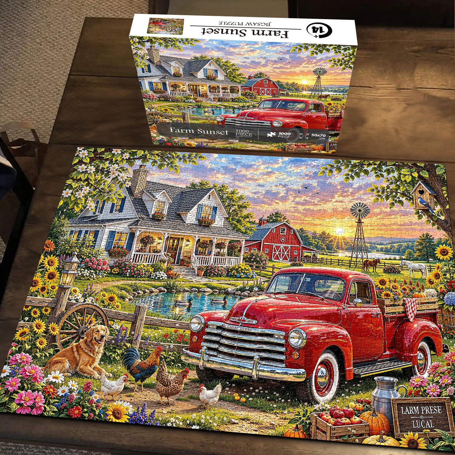 Farm Sunset Jigsaw Puzzle 1000 Pieces