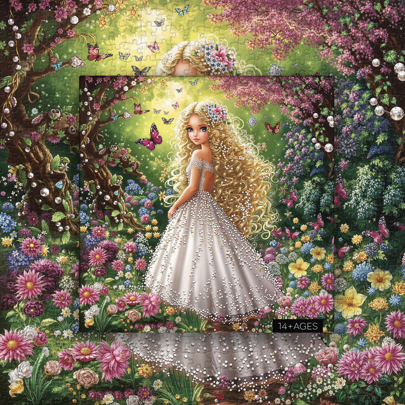 Beauté blonde au milieu des fleurs puzzle 1000 pièces 1000 pièces