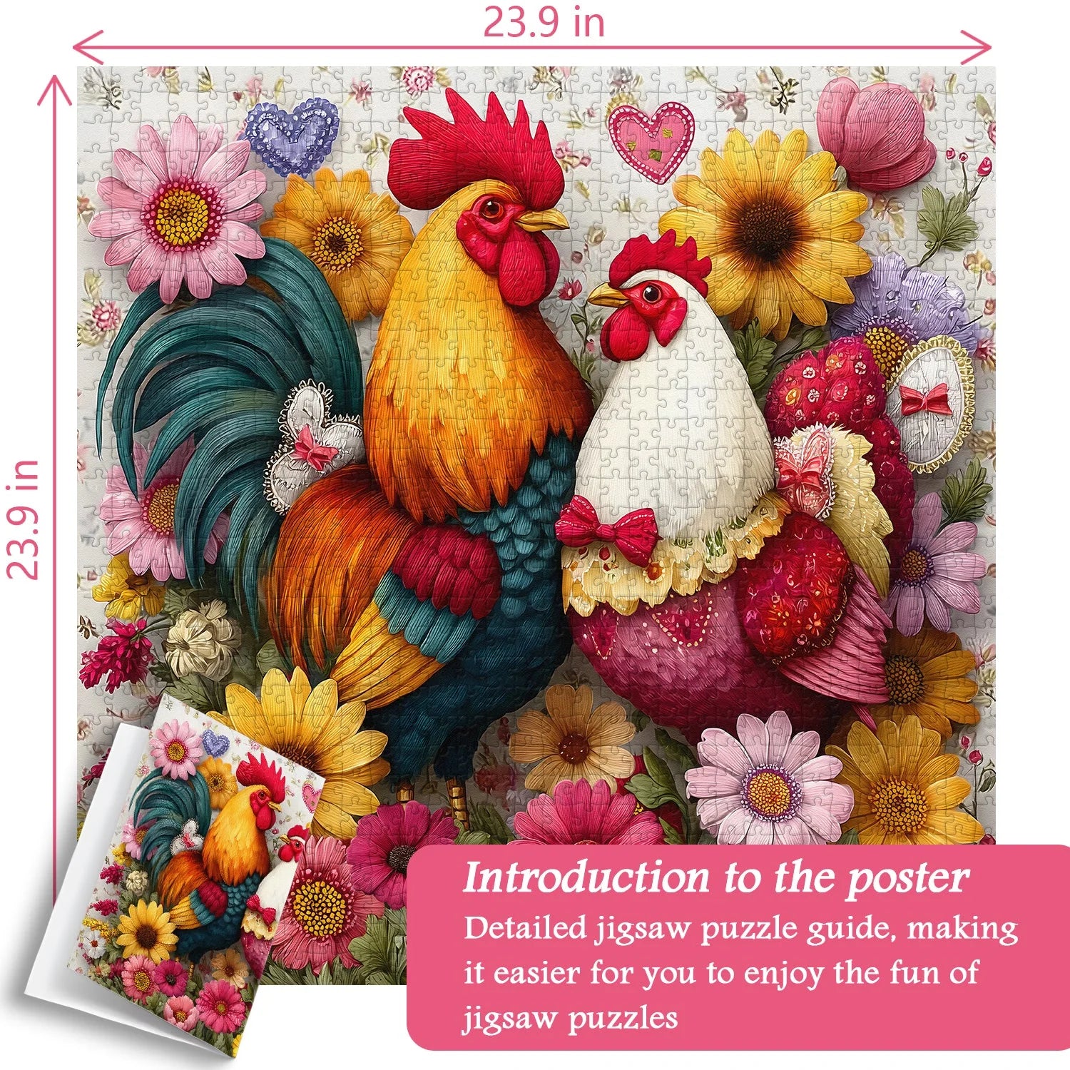 Sweet Love Chickens Jigsaw Puzzle 1000 Pieces